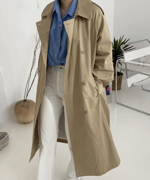 매킨 코튼 트렌치 바바리 코트 (2colors)